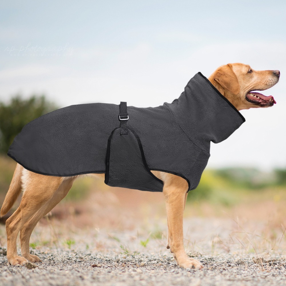 Dog Anxiety Vest - เสื้อผ้าสุนัขสีพื้นสำหรับฤดูหนาว ป้องกันลม เสื้อกั๊กสำหรับสุนัขที่มีอาการกังวล คอสูง ผ้าหนานุ่ม เสื้อกั๊กสำหรับสัตว์เลี้ยง
