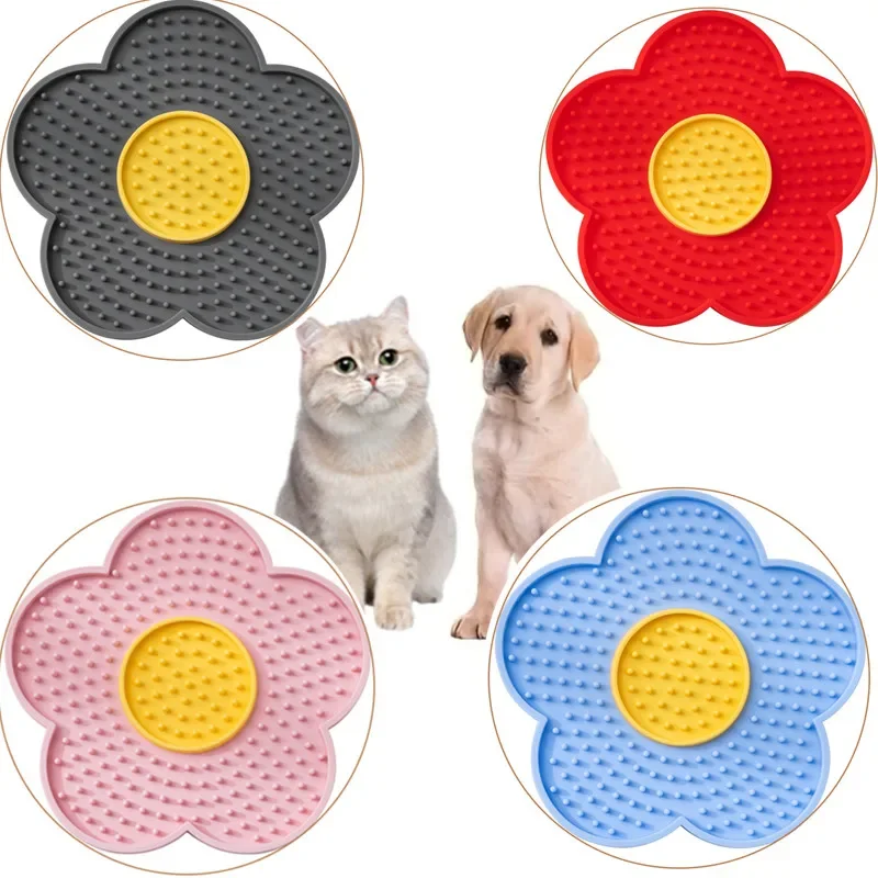 Pet Supplies Coupon - อุปกรณ์สำหรับสัตว์เลี้ยง แผ่นเลียสำหรับแมวรูปดอกทานตะวัน แผ่นเลียซิลิโคนสำหรับสุนัข แผ่นเลียแบบช้าสำหรับสัตว์เลี้ยงน่ารัก ชามอาหารสุนัข ชามอาหารแมว