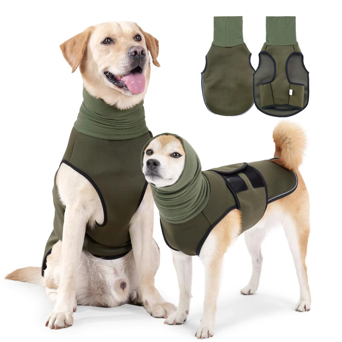Dog Anxiety Vest - เสื้อกั๊กและเสื้อคลุมลดความวิตกกังวลสำหรับสุนัข - ช่วยให้สัตว์เลี้ยงสงบ, เสื้อแจ็คเก็ตสำหรับสุนัขเมื่อเกิดพายุฝนฟ้าคะนอง, ดอกไม้ไฟ, เสื้อกั๊กกันวิตกกังวลสำหรับสุนัขและแมว