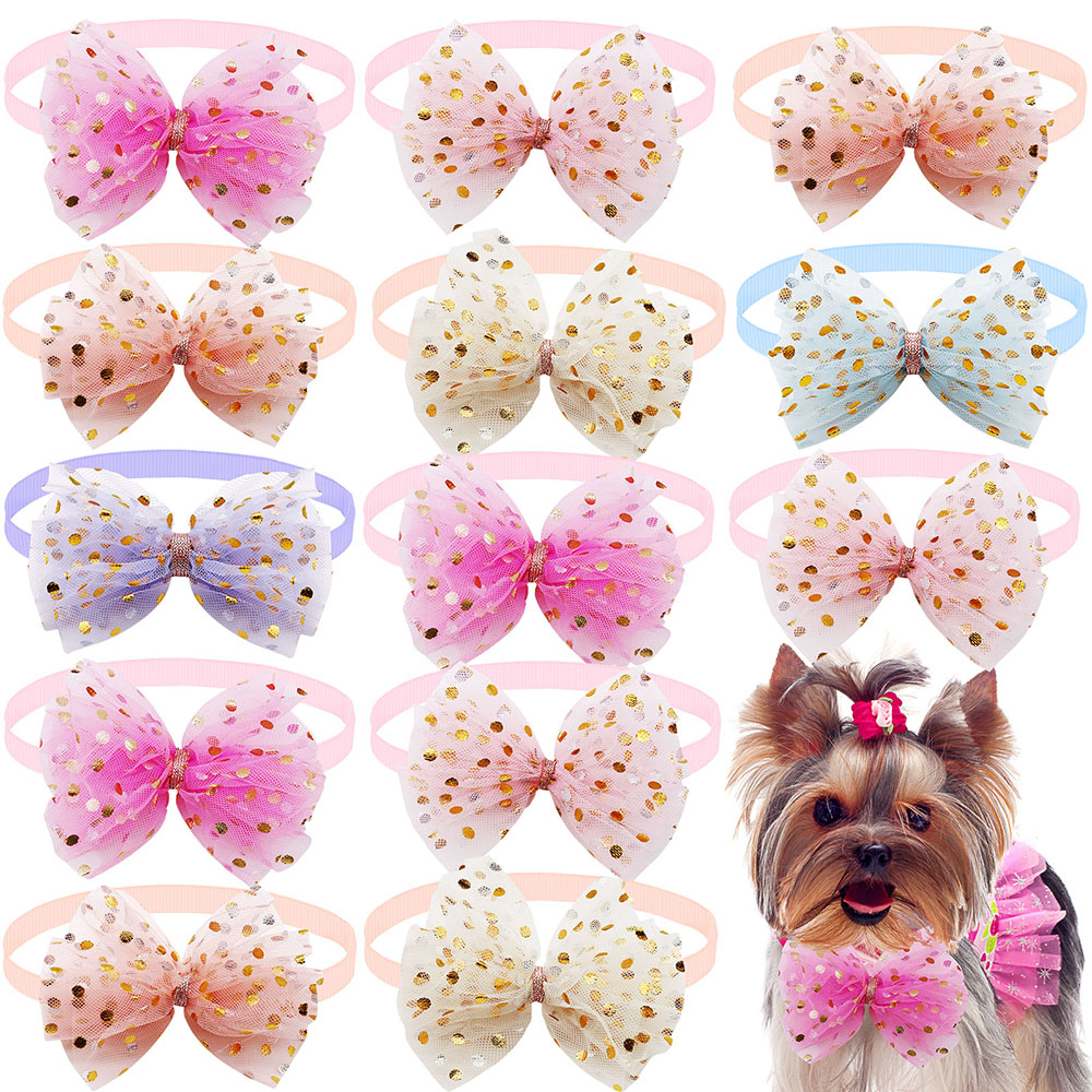 Pet Supplies In Bulk - 50pcs ลูกไม้ Big Bows สําหรับสุนัขแฟชั่นน่ารักสุนัขขนาดใหญ่จํานวนมาก Bowties