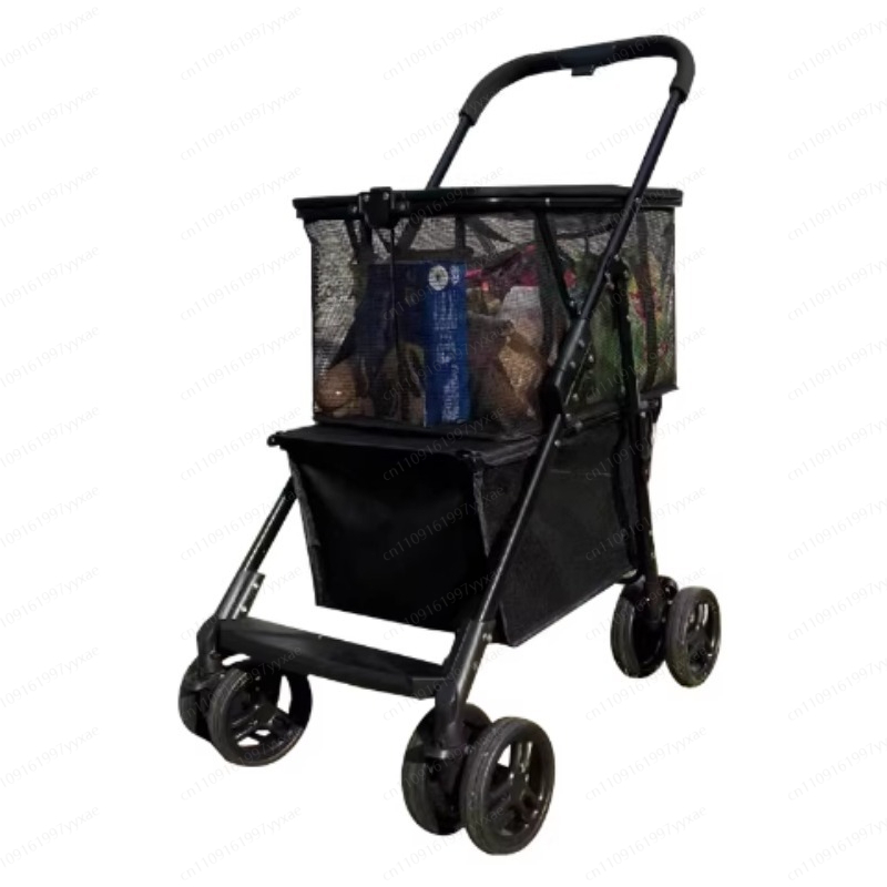 Pet Supplies Pet Shop - รถเข็นซุปเปอร์มาร์เก็ตแบบพับได้อเนกประสงค์สำหรับเดินทาง สามารถแยกส่วนประกอบได้ ใช้เป็นรถเข็นช็อปปิ้ง ปิกนิก แคมป์ปิ้ง พกพาสะดวก