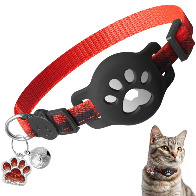 Pet Gps Tracker Collar - ปลอกคอสัตว์เลี้ยงสำหรับ Airtag ปลอกคอแมว จี้รูปอุ้งเท้า ปลอกคอพร้อมเครื่องติดตาม GPS