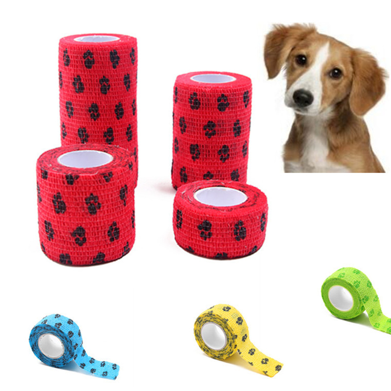 Pet Supplies First - สัตว์เลี้ยงผ้าพันแผลทางการแพทย์First Aid Pawกาวผ้าพันแผลผ้าพันแผลยืดหยุ่นกาวป้องกันเท้าBreathableเทปสุนัขSupply