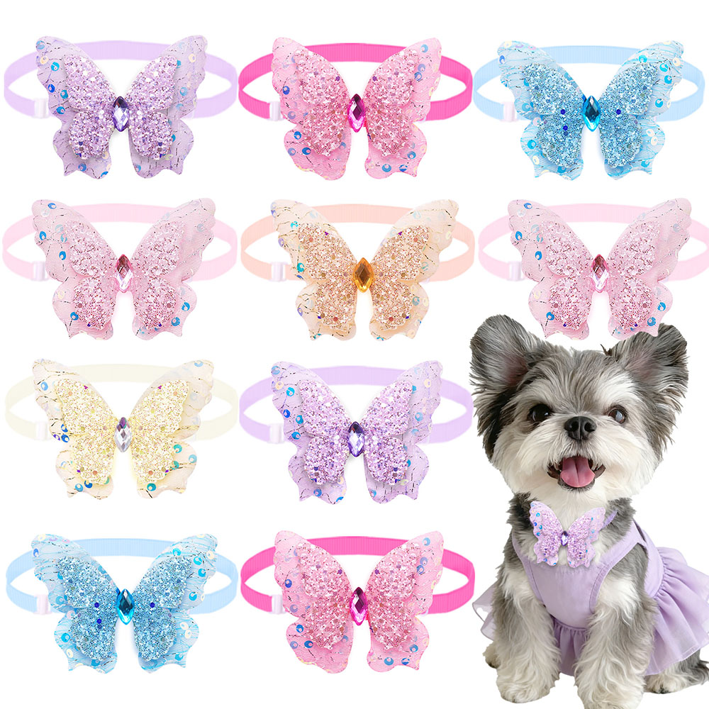 Pet Supplies Coupon - โบว์ผูกคอสุนัข 50 ชิ้น สำหรับฤดูใบไม้ผลิและฤดูร้อน ปรับขนาดได้ สำหรับสุนัขตัวเล็ก
