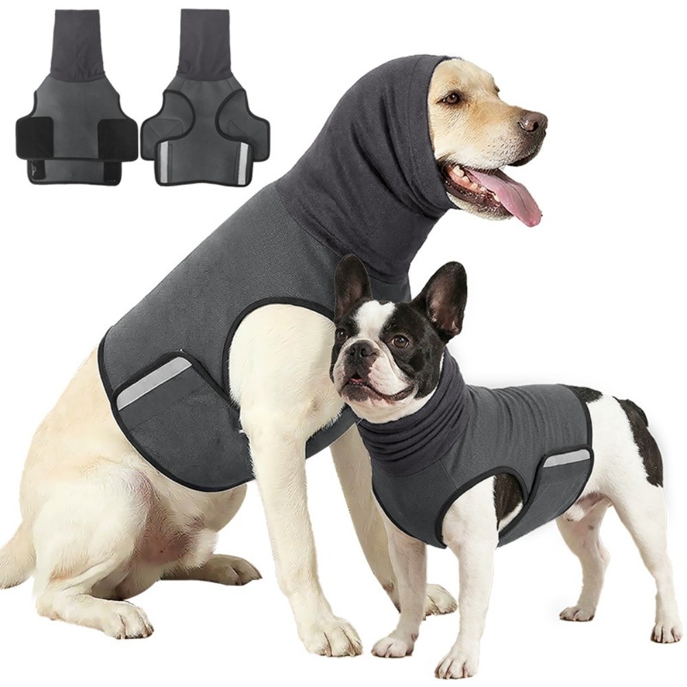 Dog Anxiety Vest - เสื้อกั๊กกันเสียงรบกวนสำหรับสุนัข ช่วยลดความวิตกกังวล ระบายอากาศได้ดี มีแถบสะท้อนแสง เสื้อผ้าปลอบประโลมสัตว์เลี้ยง เนื้อผ้านุ่ม