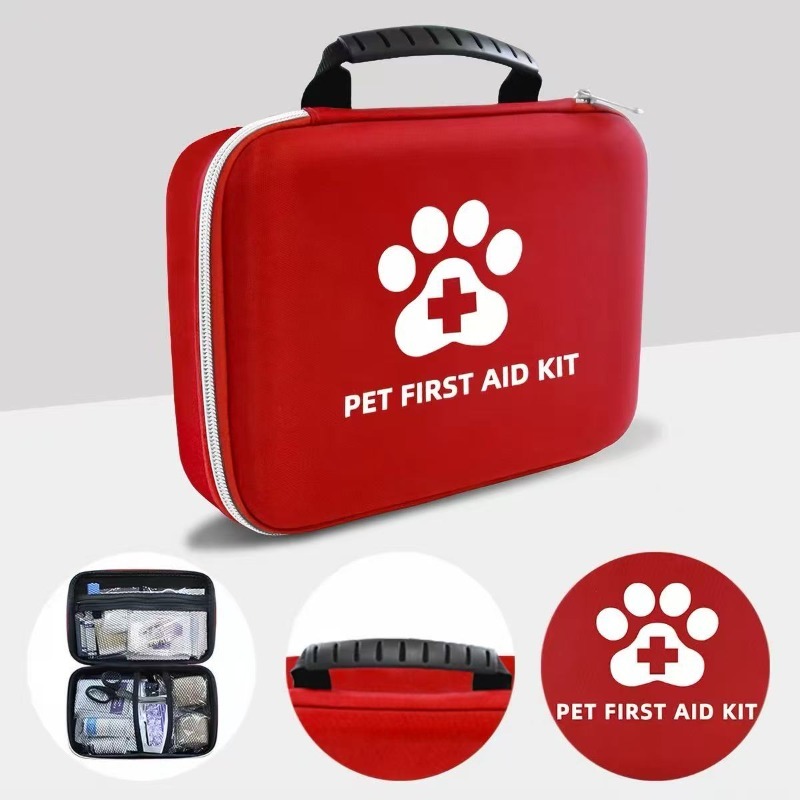 Pet Supplies First - ชุดปฐมพยาบาลสัตว์เลี้ยงระดับพรีเมียม อุปกรณ์การแพทย์ฉุกเฉินสำหรับสุนัขและแมว ใช้สำหรับความปลอดภัยที่บ้านและการเดินทาง ชุดปฐมพยาบาลฉุกเฉินแบบกันน้ำ