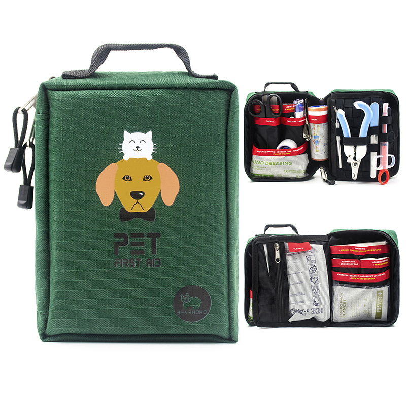 Pet Supplies First - Bearhoho กระเป๋าเก็บอุปกรณ์ทางการแพทย์กระเป๋าทางการแพทย์แบบพกพาสำหรับสัตว์เลี้ยง kotak p3k สุนัขชุดเอาตัวรอดฉุกเฉินทหารกระเป๋าทางการแพทย์กู้ภัย