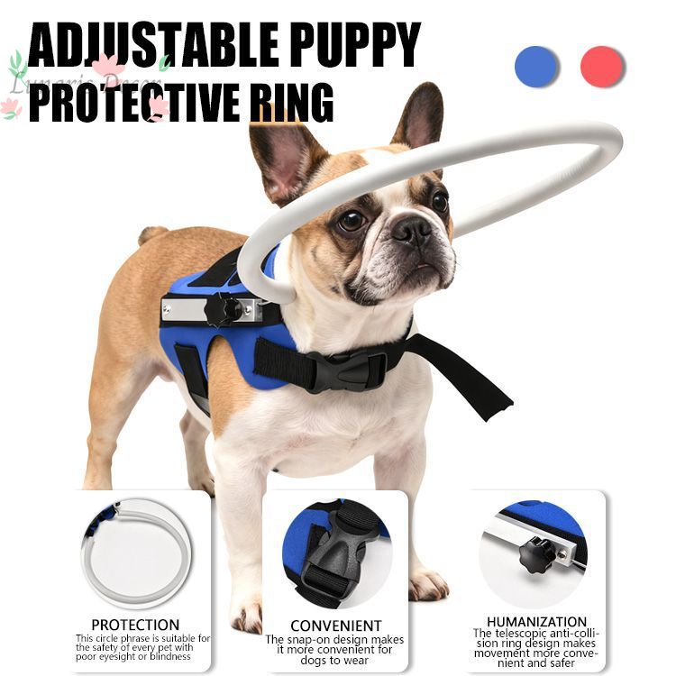 Pet Supplies Ringwood - ฝาครอบป้องกันสิ่งกีดขวาง, ผ้าฝ้ายมุก, วงแหวนป้องกันการชนแบบปรับได้, อุปกรณ์สำหรับสัตว์เลี้ยงและสุนัข