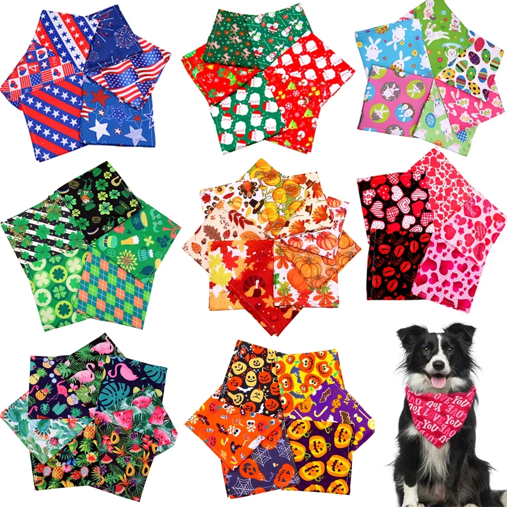 Pet Supplies In Bulk - 60 ชิ้นผ้าพันคอสุนัขขายส่งจํานวนมากฤดูใบไม้ผลิฤดูร้อนสัตว์อุปกรณ์สุนัขรายการอุปกรณ์สัตว์เลี้ยงสัตว์เลี้ยงจัดส่งฟรีสุนัขขนาดใหญ่อุปกรณ์เสริม