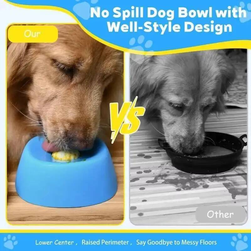 Pet Supplies Plus - ชามเลียอาหารสุนัข 1 ชิ้น พร้อมลูกบอลแบบอินเทอร์แอคทีฟ สำหรับของเหลว น้ำซุปกระดูก