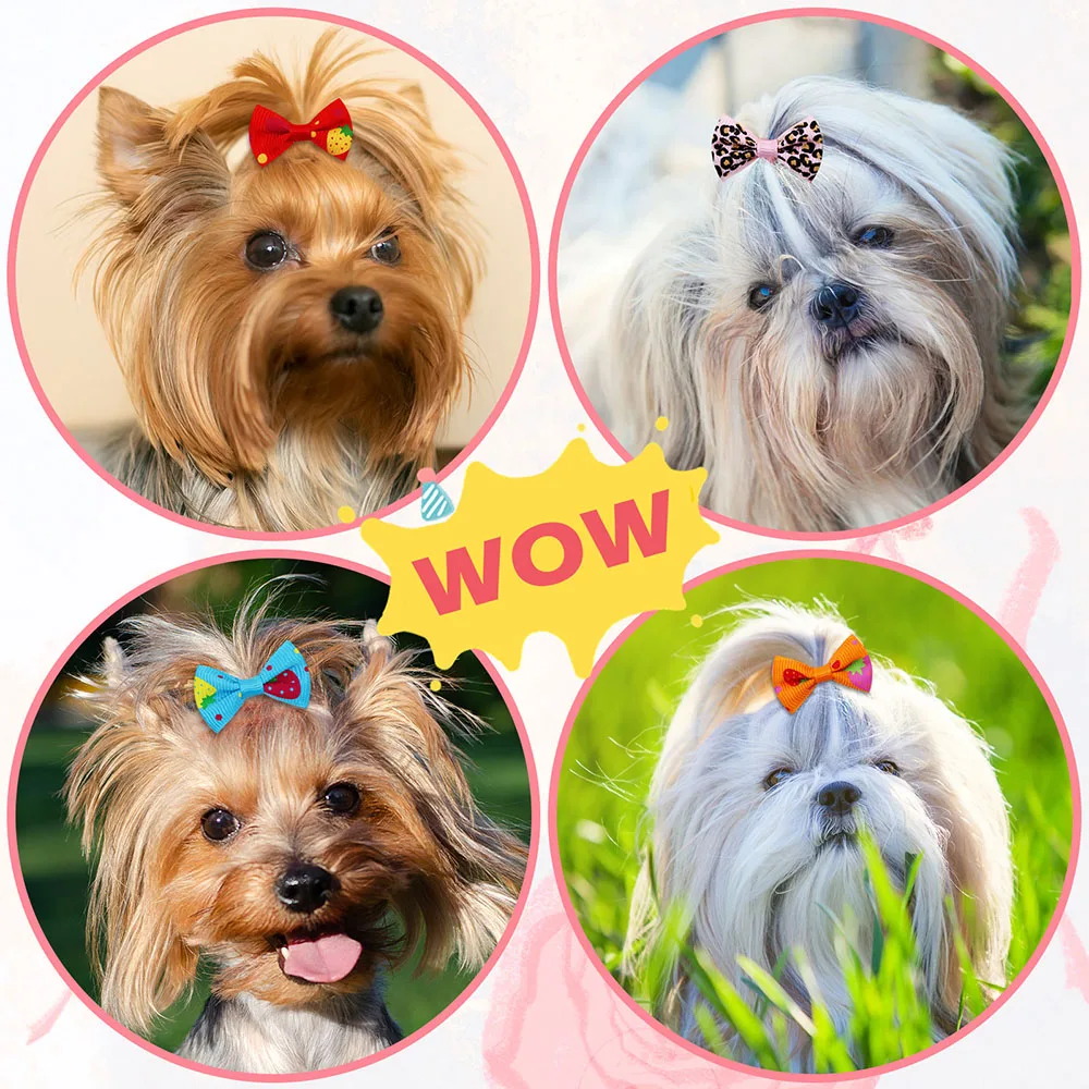 50PCS สุนัข Bows ยาง Handmade  - Pet Supplies In Bulk บทวิจารณ์และราคา