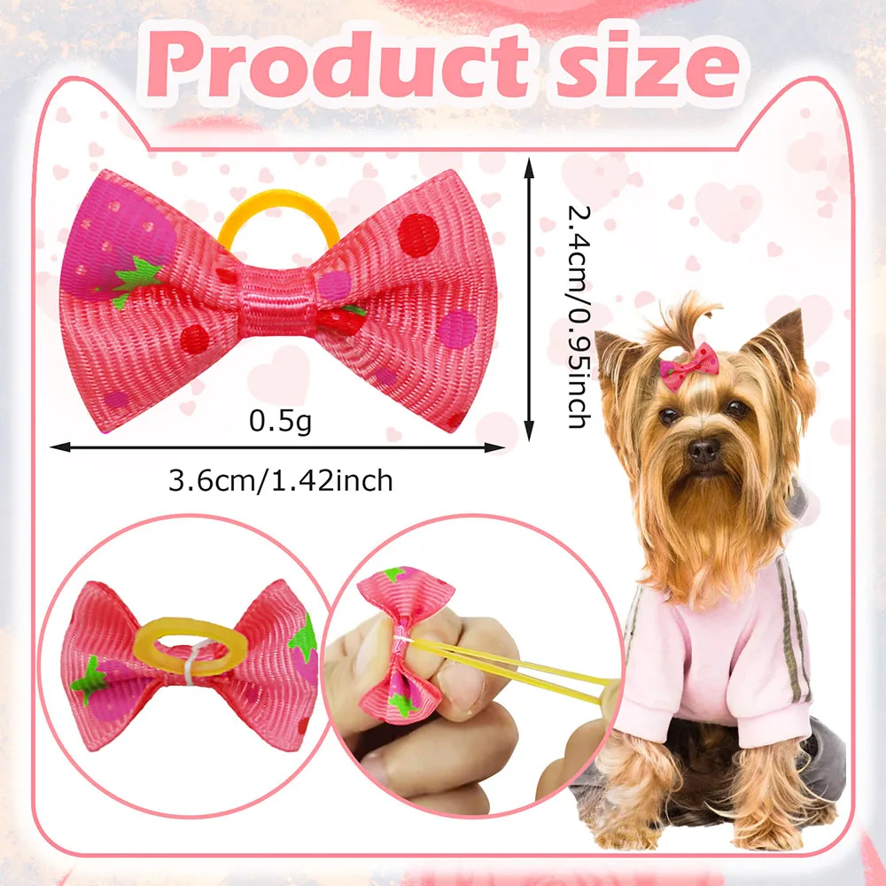 50PCS สุนัข Bows ยาง Handmade  - Pet Supplies In Bulk บทวิจารณ์และราคา